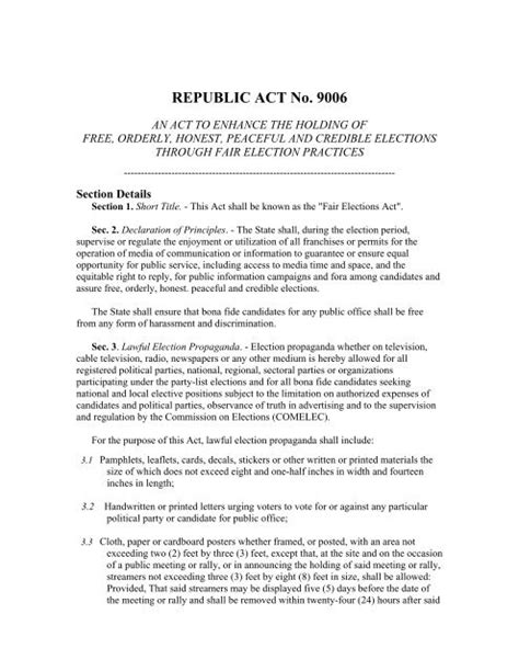 Republic Act No. 9006 .
